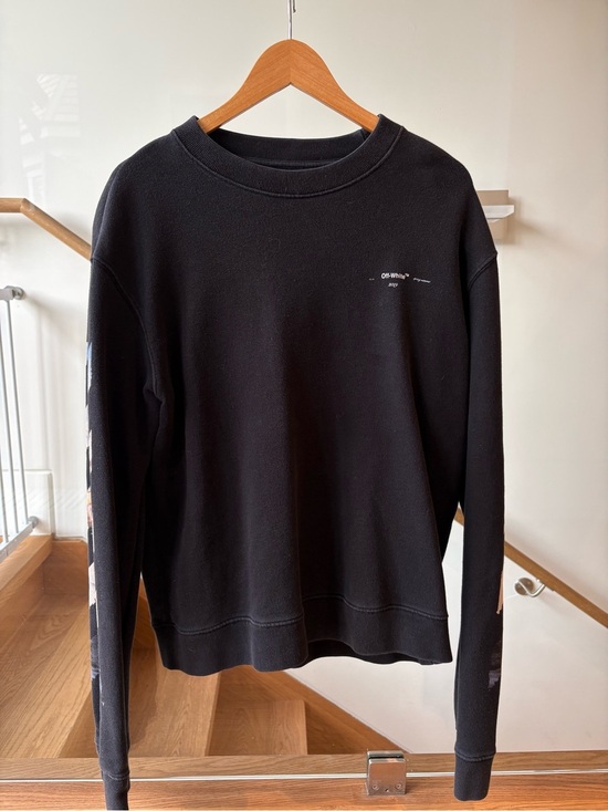 Off-White Other - Off-White Black Crewneck Sweatshirt with Sleeve Graphics